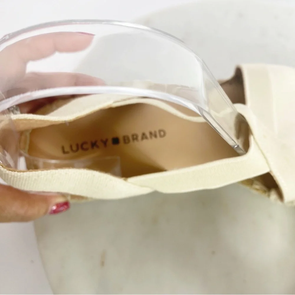 Lucky Brand Espadrille flat sandal Rifka / Natural Heavy Canvas Womens 9.5
